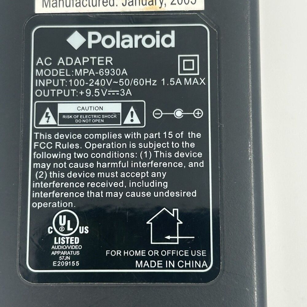 Original Polaroid MPA-6930A AC Power Supply Adapter 9.5V 3A Charger - Picture 4 of 4